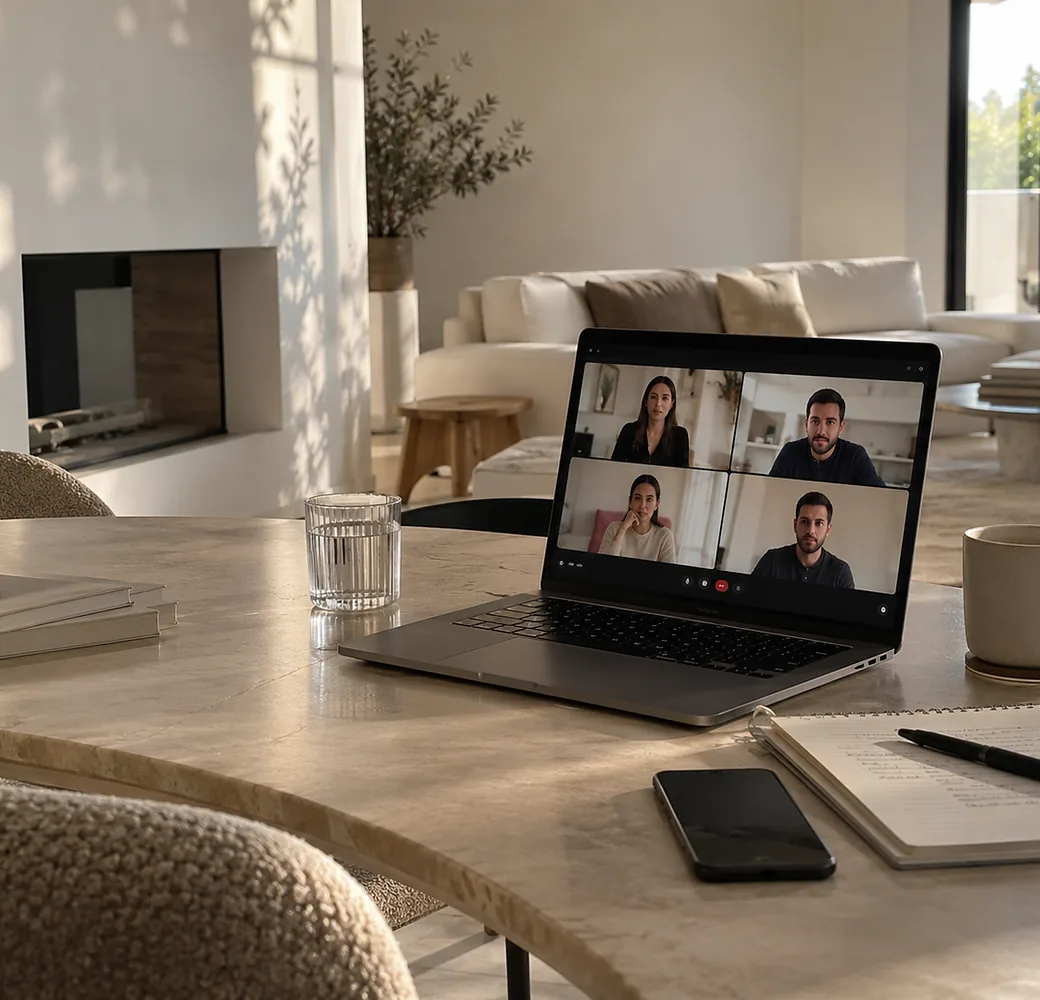 Reunión online de un equipo de formación